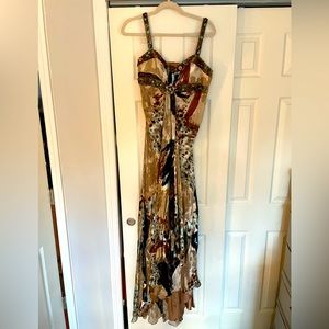 Multi colored silk evening gown size 8